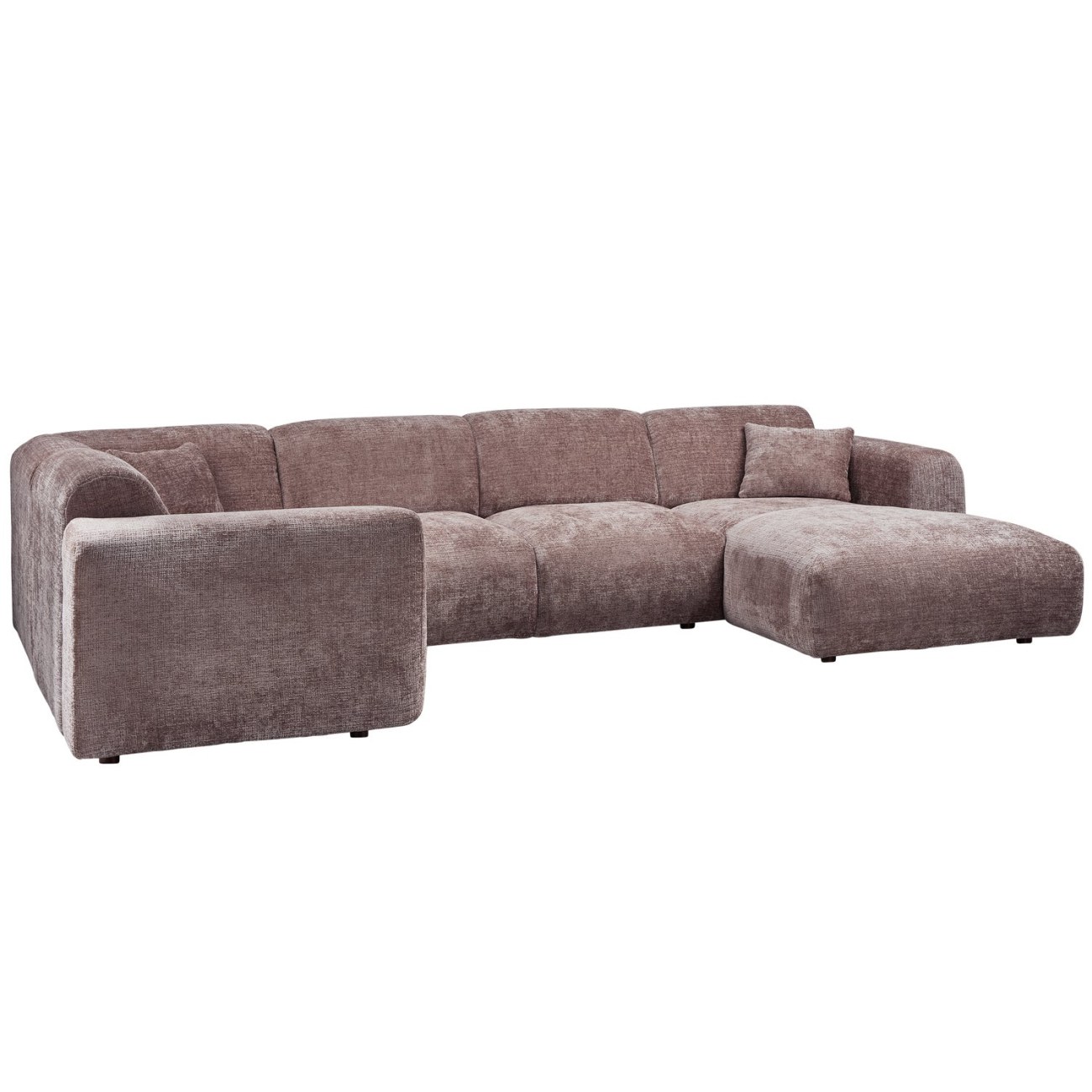 Ecksofa Cloud aus Chenille-Stoff Links, Taupe