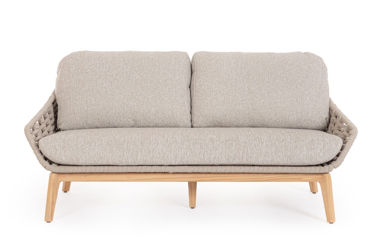 Gartensofa Tamires aus Teakholz, Beige