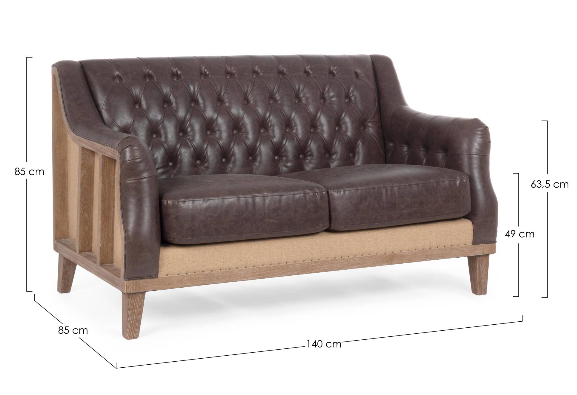 Sofa Raymond aus Kunstleder, 2-Sitzer