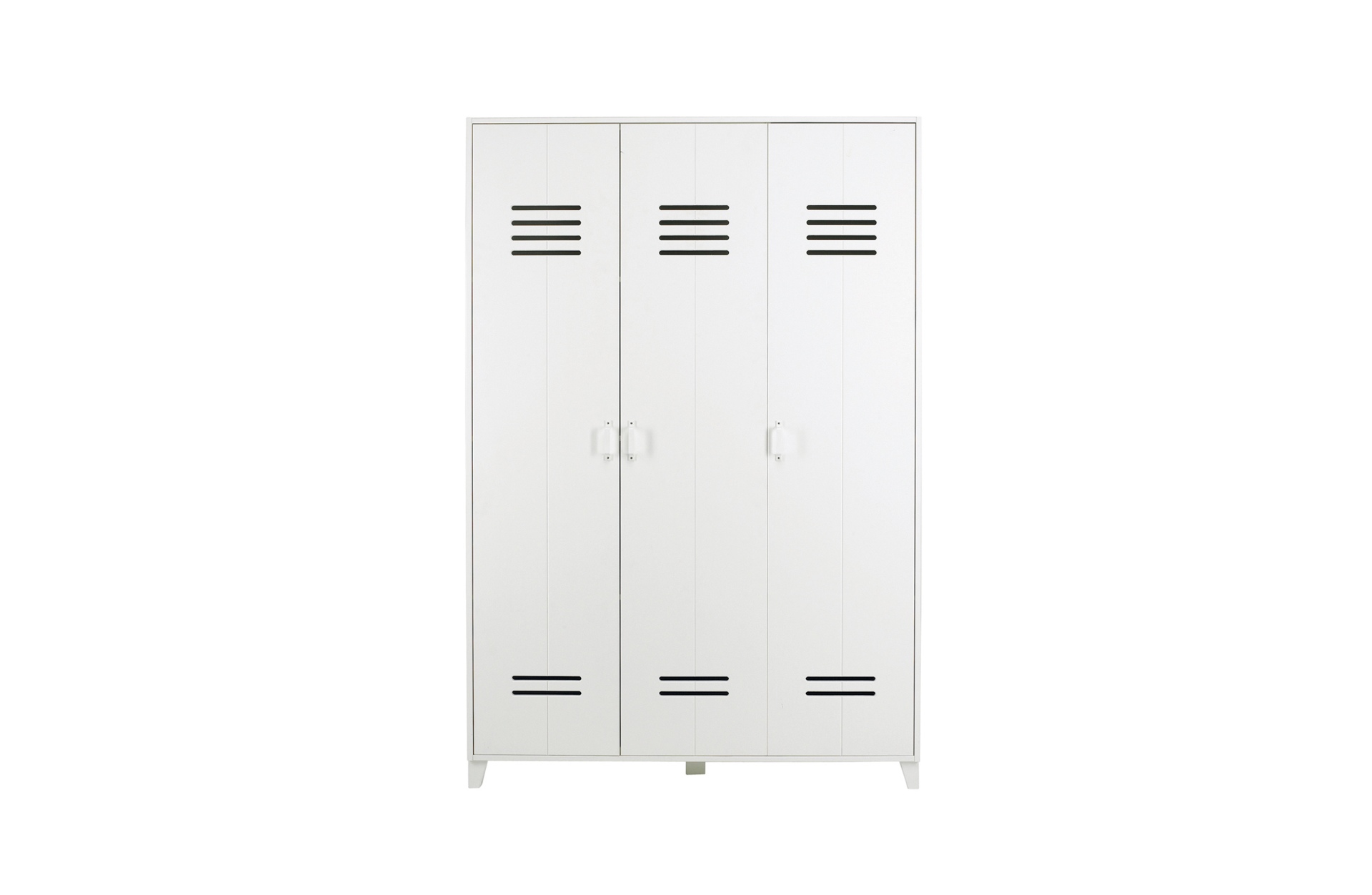 Schrank Locker mit 3 Türen, Weiß | Weiß | F412384