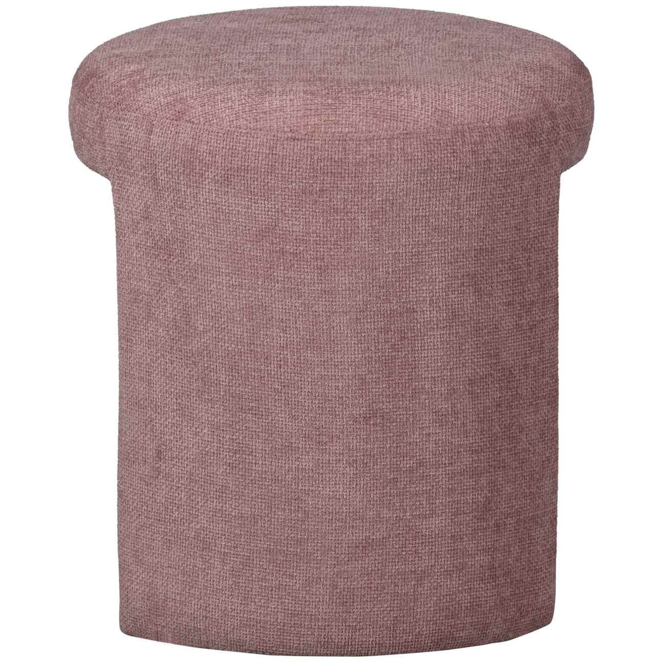 Hocker Charlie aus Chenille-Stoff, Rosa