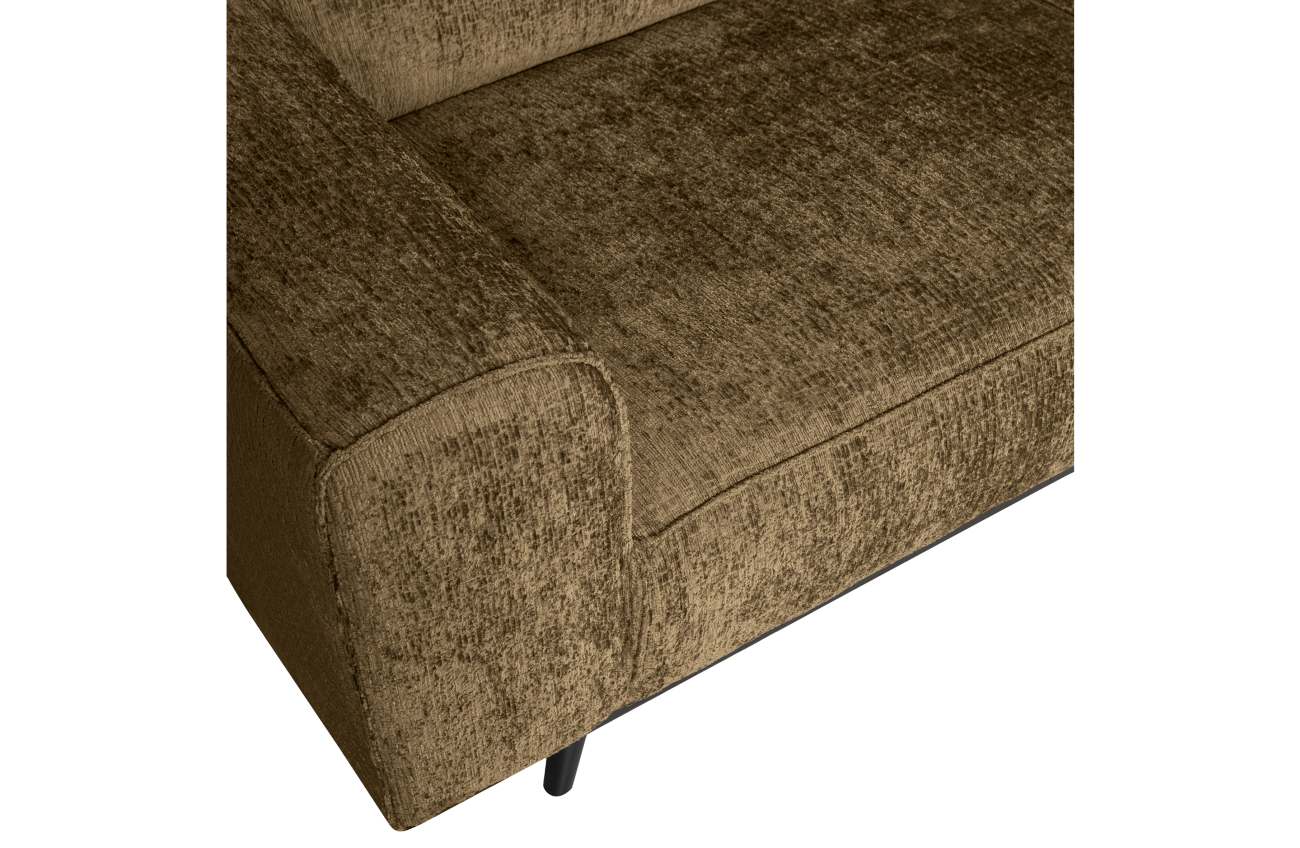 Ecksofa Statement aus Struktursamt Rechts, Brass