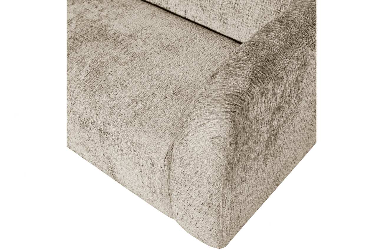 Sofa Sloping 3-Sitzer aus Struktursamt, Wheatfield