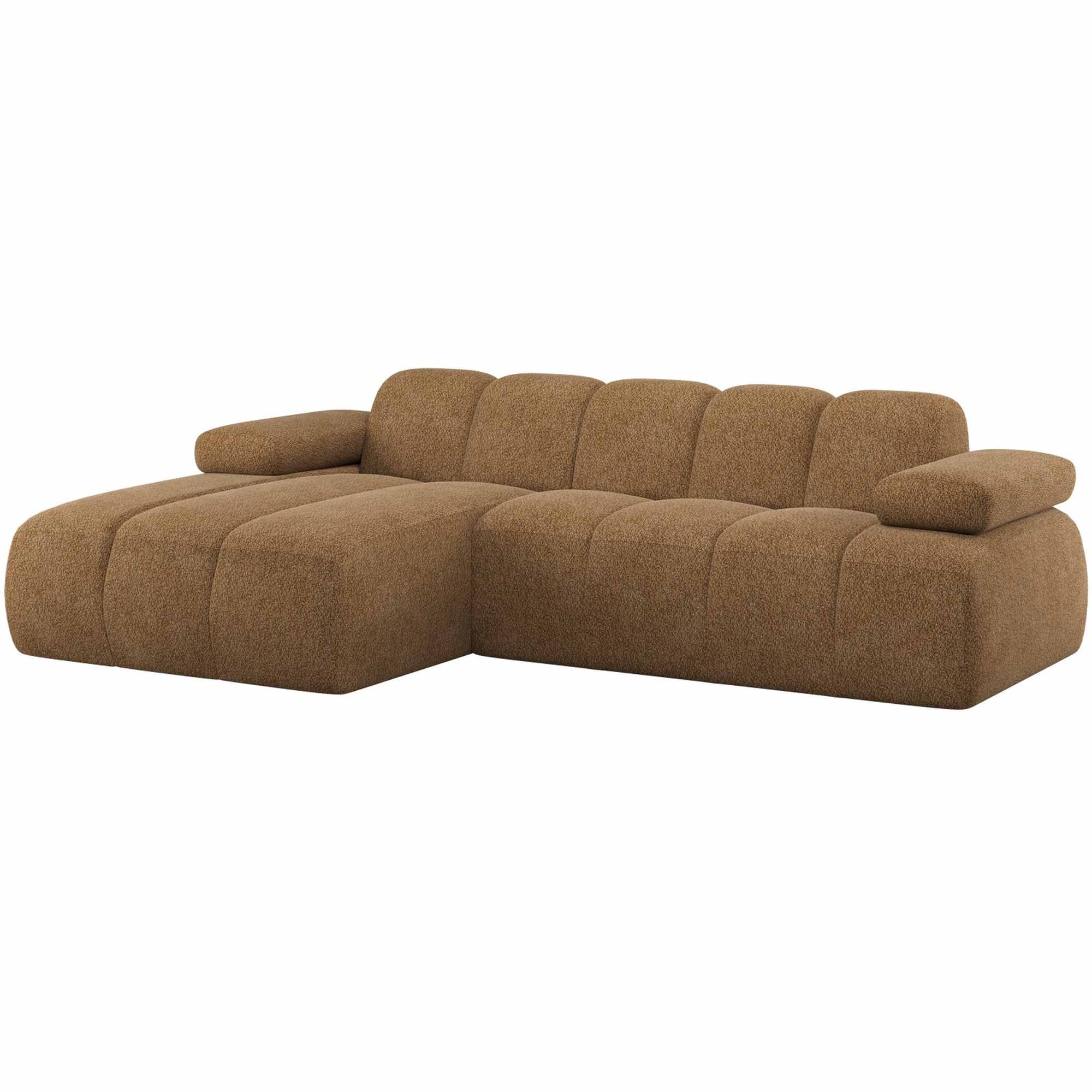 Ecksofa Mojo Chaiselongue Links - Wollen-Stoff, Honiggelb