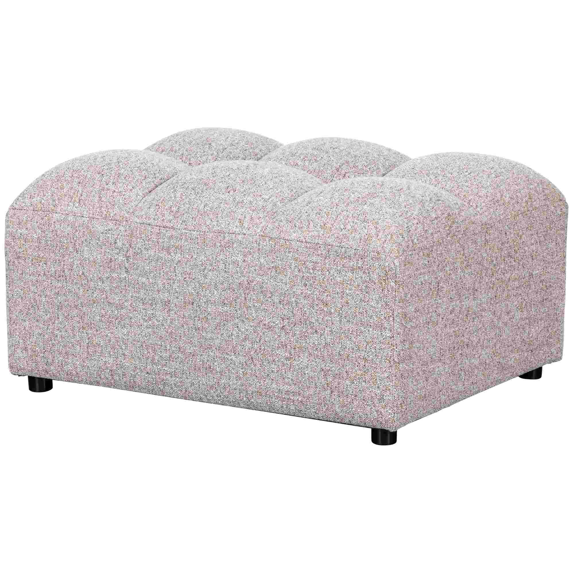 Hocker Allure Webstoff Natur - luxuriöser Polsterhocker mit modernem Design, 100 x 70 x 48 cm