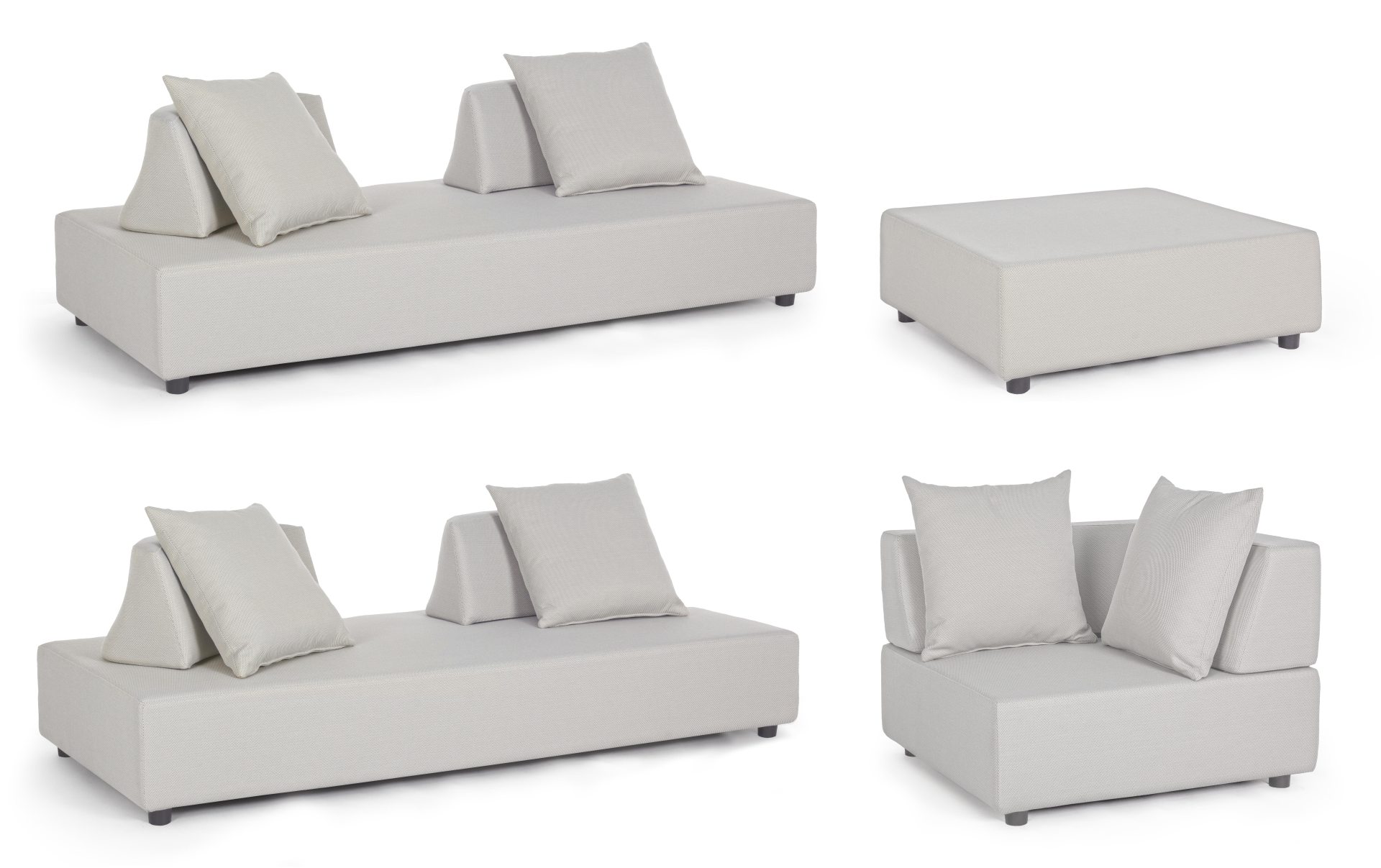 Gartenlounge Sofa Piper mit Kissen und verstellbarer Rückenlehne