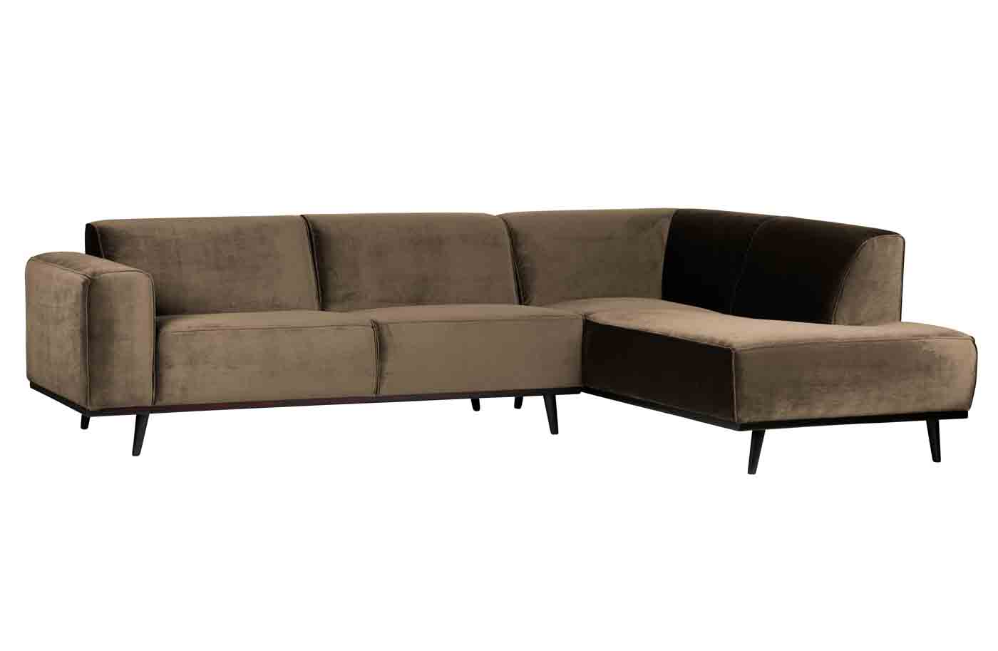 Ecksofa Statement Samt, rechts Taupe