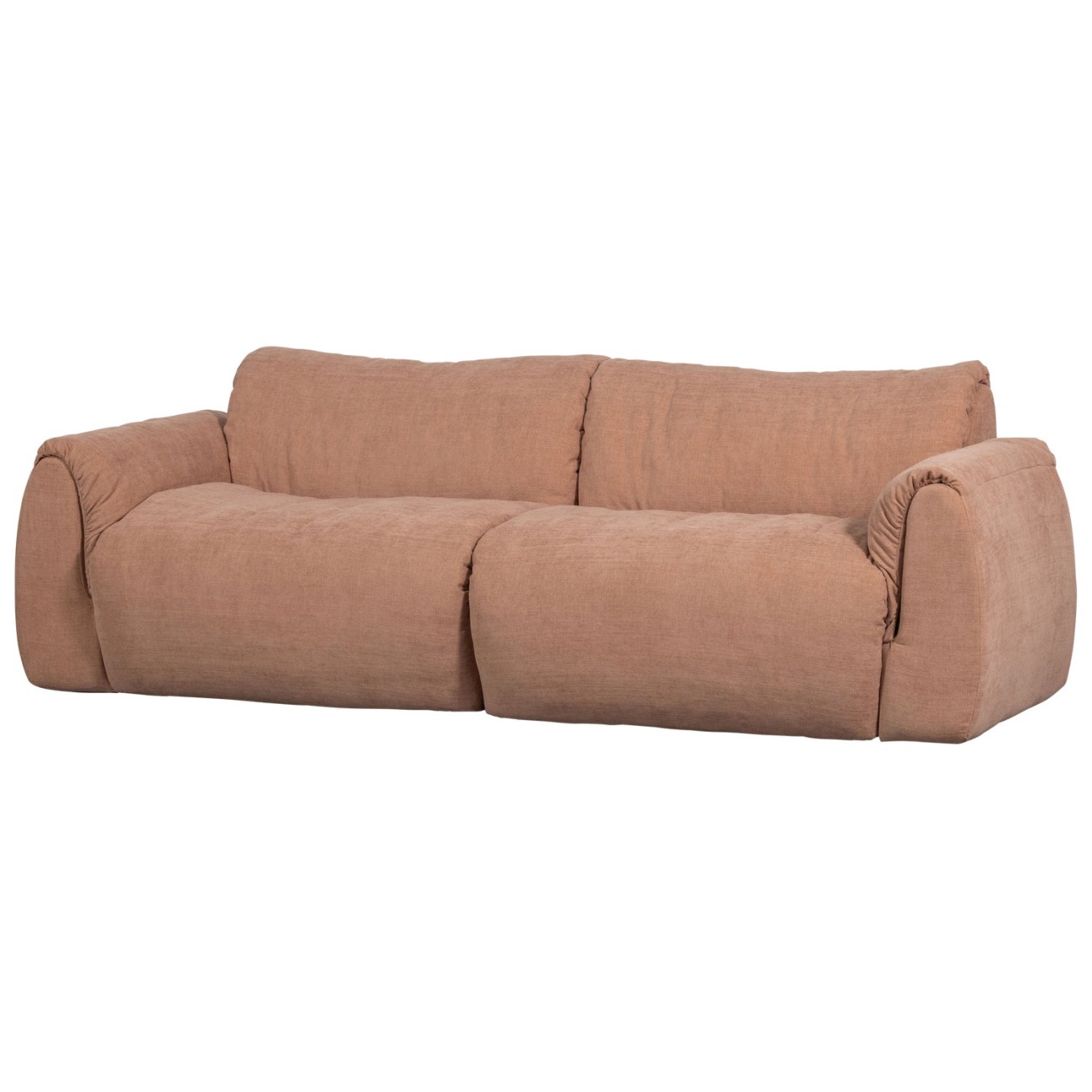 Sofa Baggy 2-Sitzer aus Chenille-Stoff, Altrosa