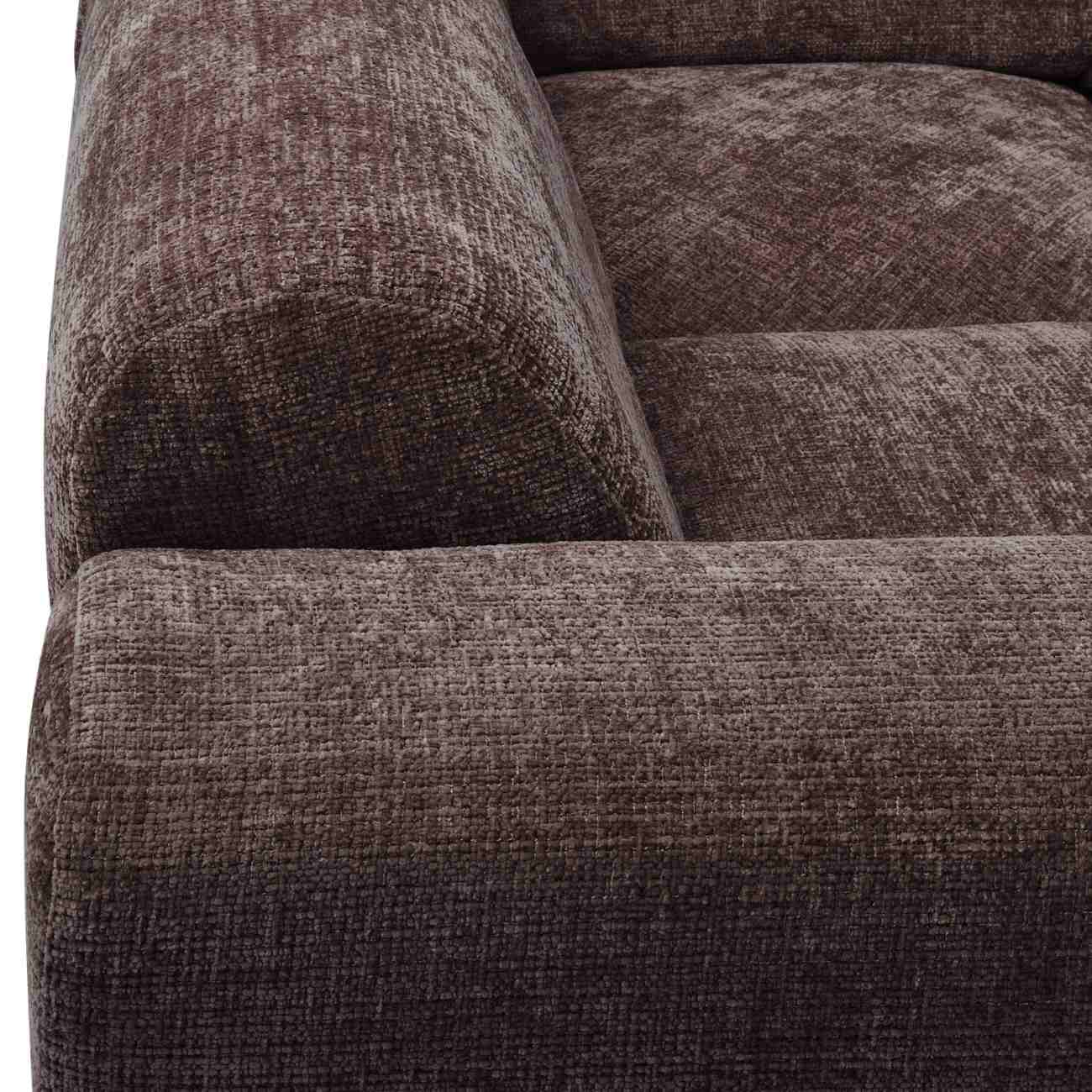 Ecksofa Cloud aus Chenille-Stoff Links, Braun