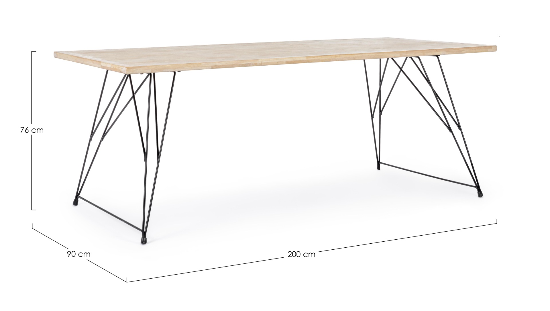 Esstisch District aus Kautschukholz, 200 cm