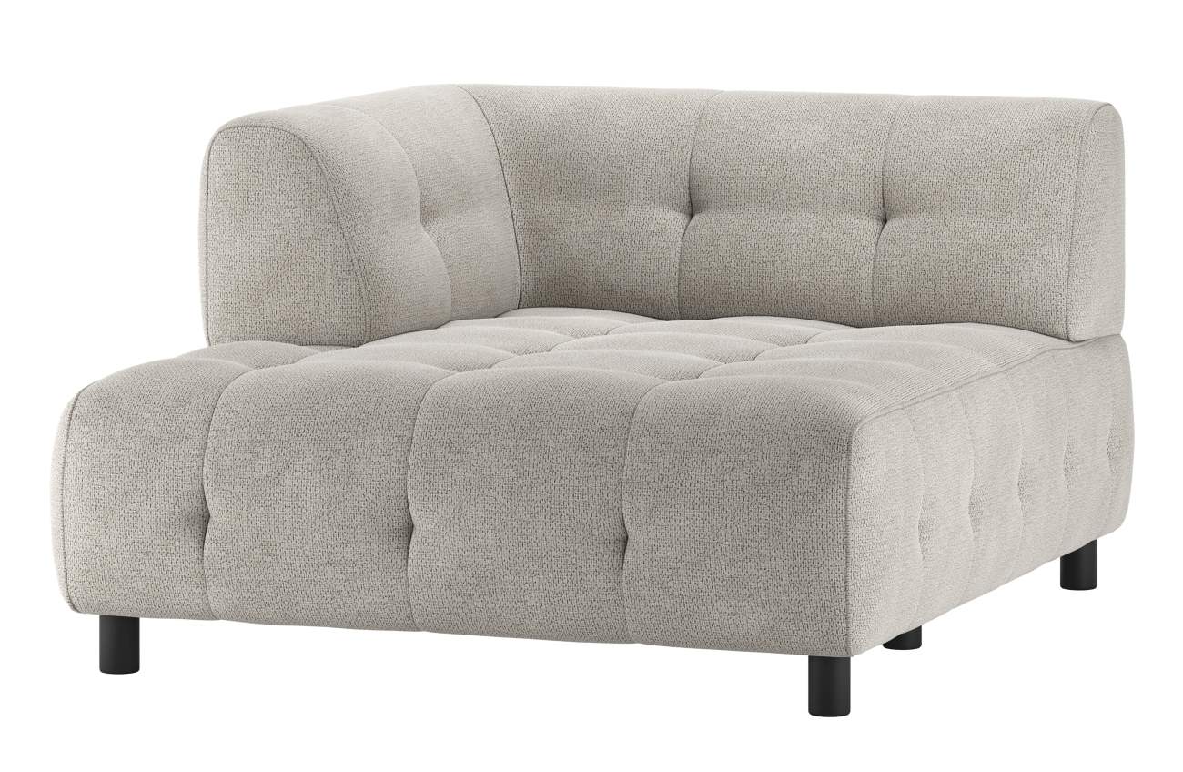 Modulsofa Louis Chaiselongue aus Chenille Links, Hellgrau