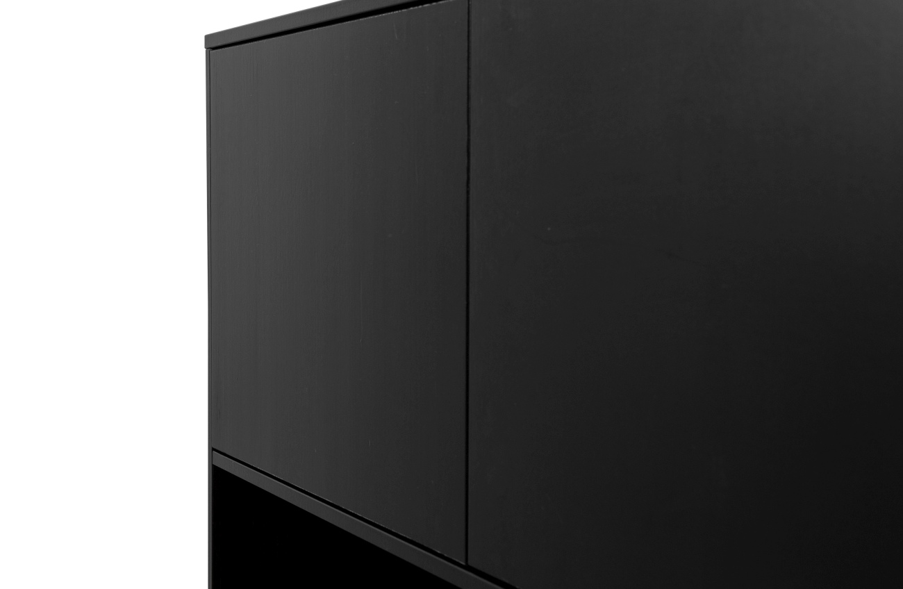 Schrank Fianca aus Kiefernholz 110 cm, Schwarz