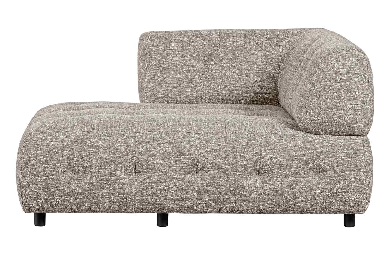 Modulsofa Louis Chaiselongue aus grobmaschigen Stoff Links, Hellgrau