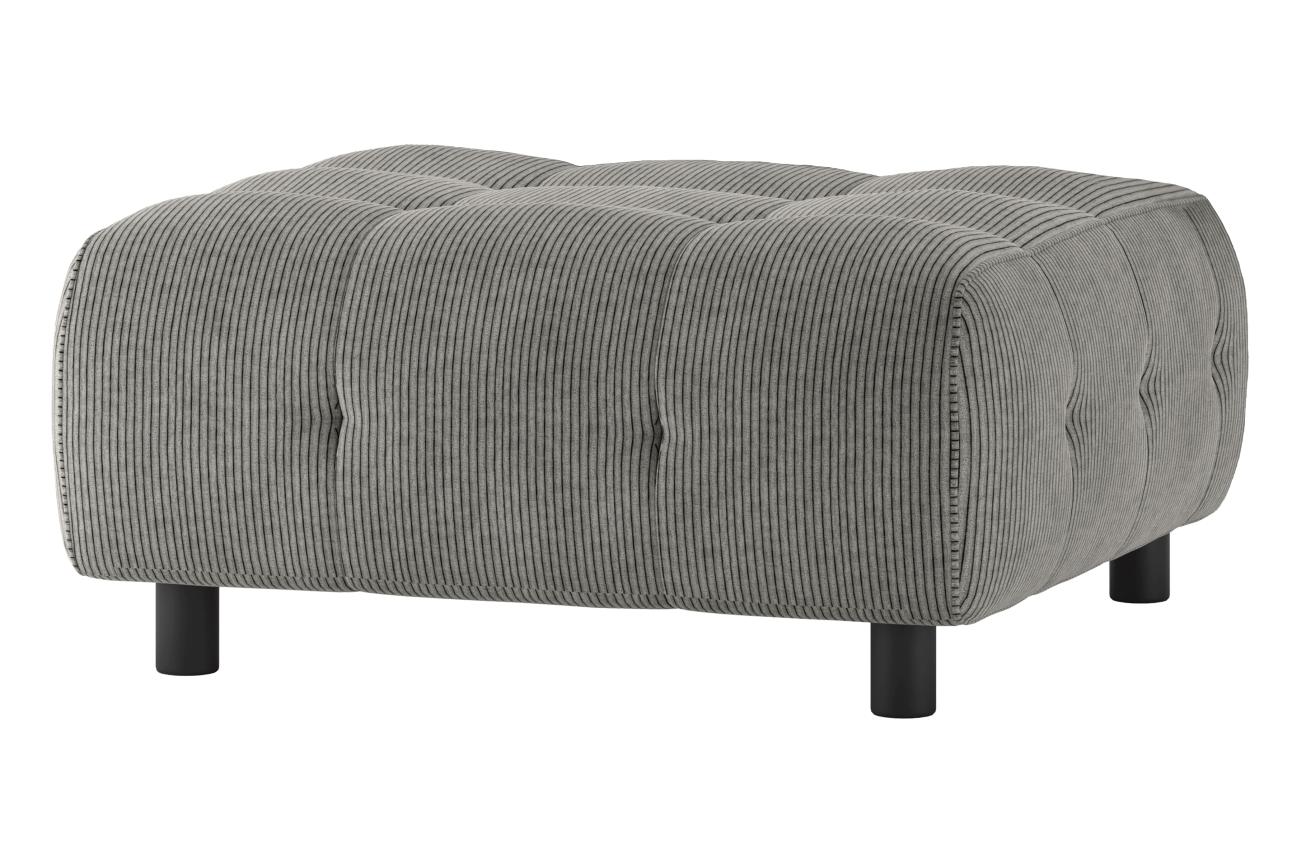 Hocker Louis aus Rippstoff, Grau