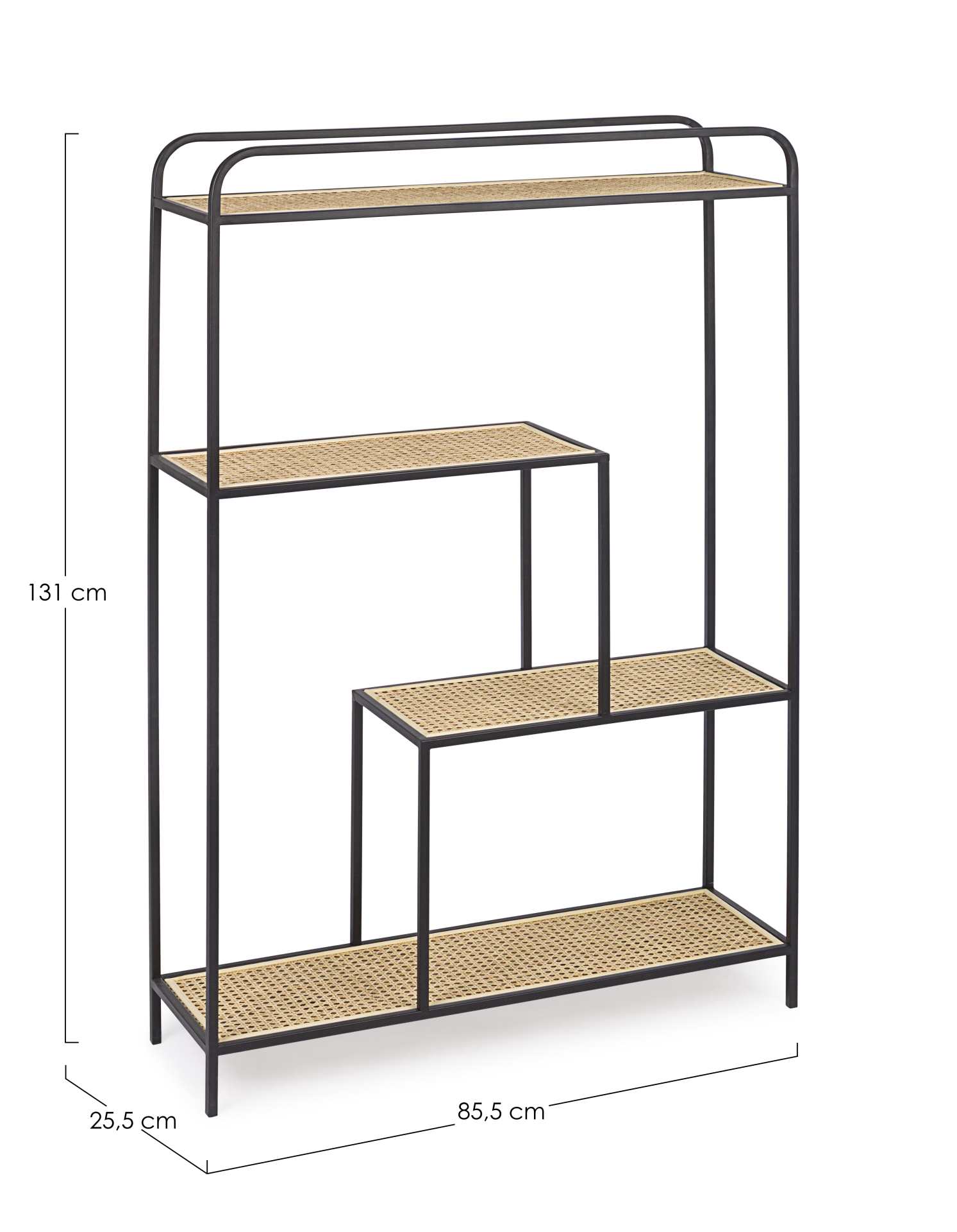 Regal Elyot aus Rattan mit 5 Fächern