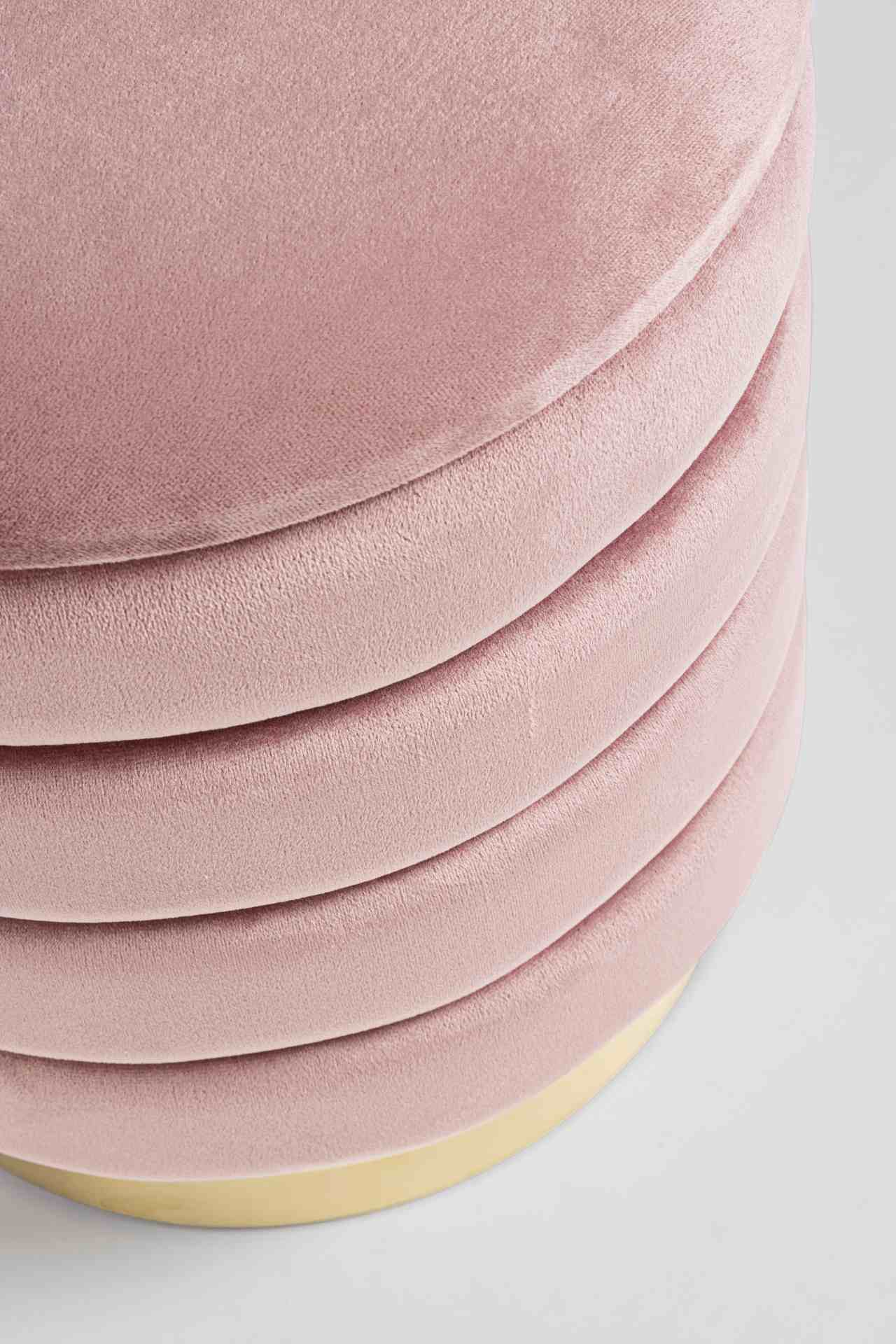 Pouf Darina 2er-Set in Samt-Optik, Rosa