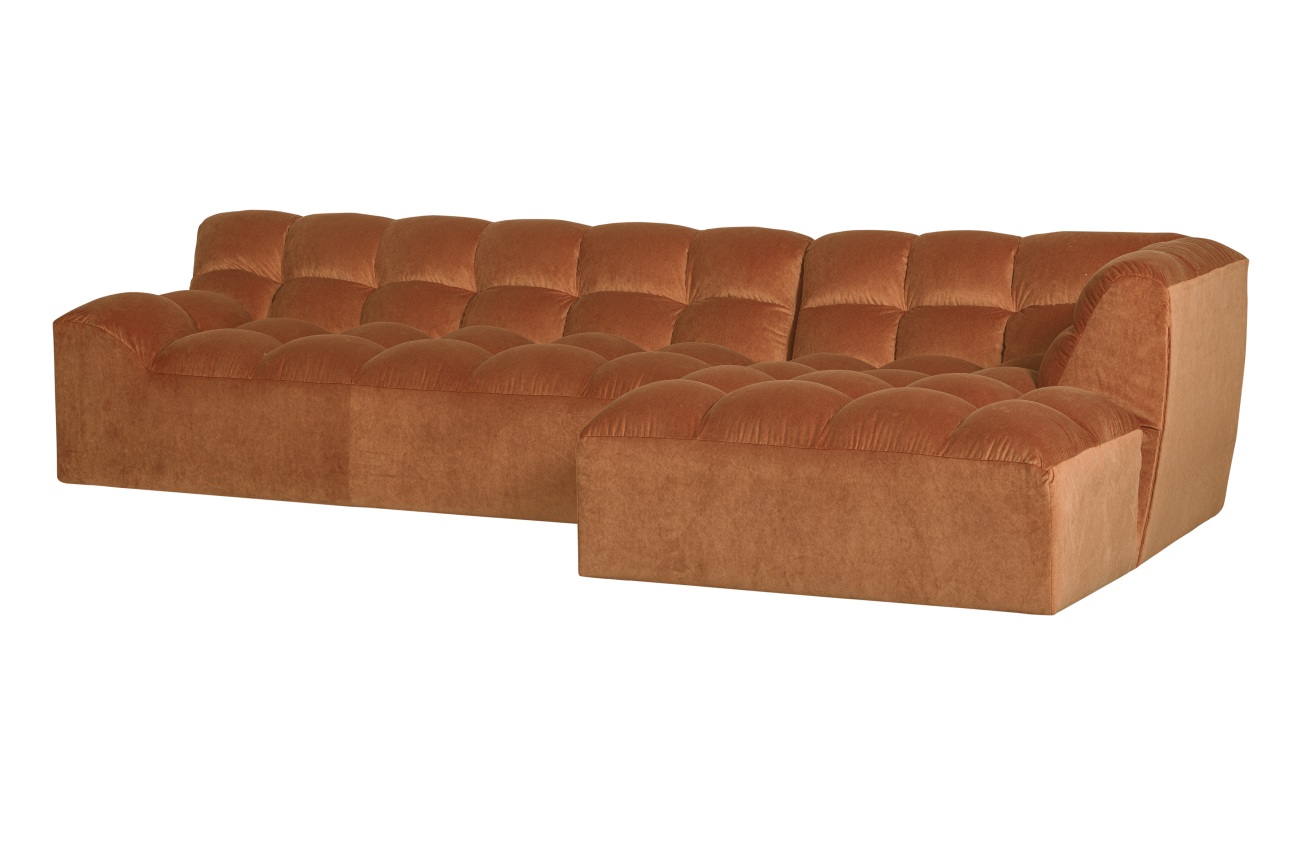 Ecksofa Allure aus Samt Rechts, Terra