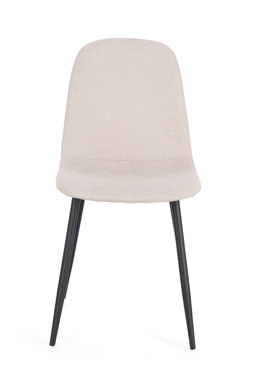 Esszimmerstuhl Irelia 4er-Set aus Stoff, Beige/Schwarz