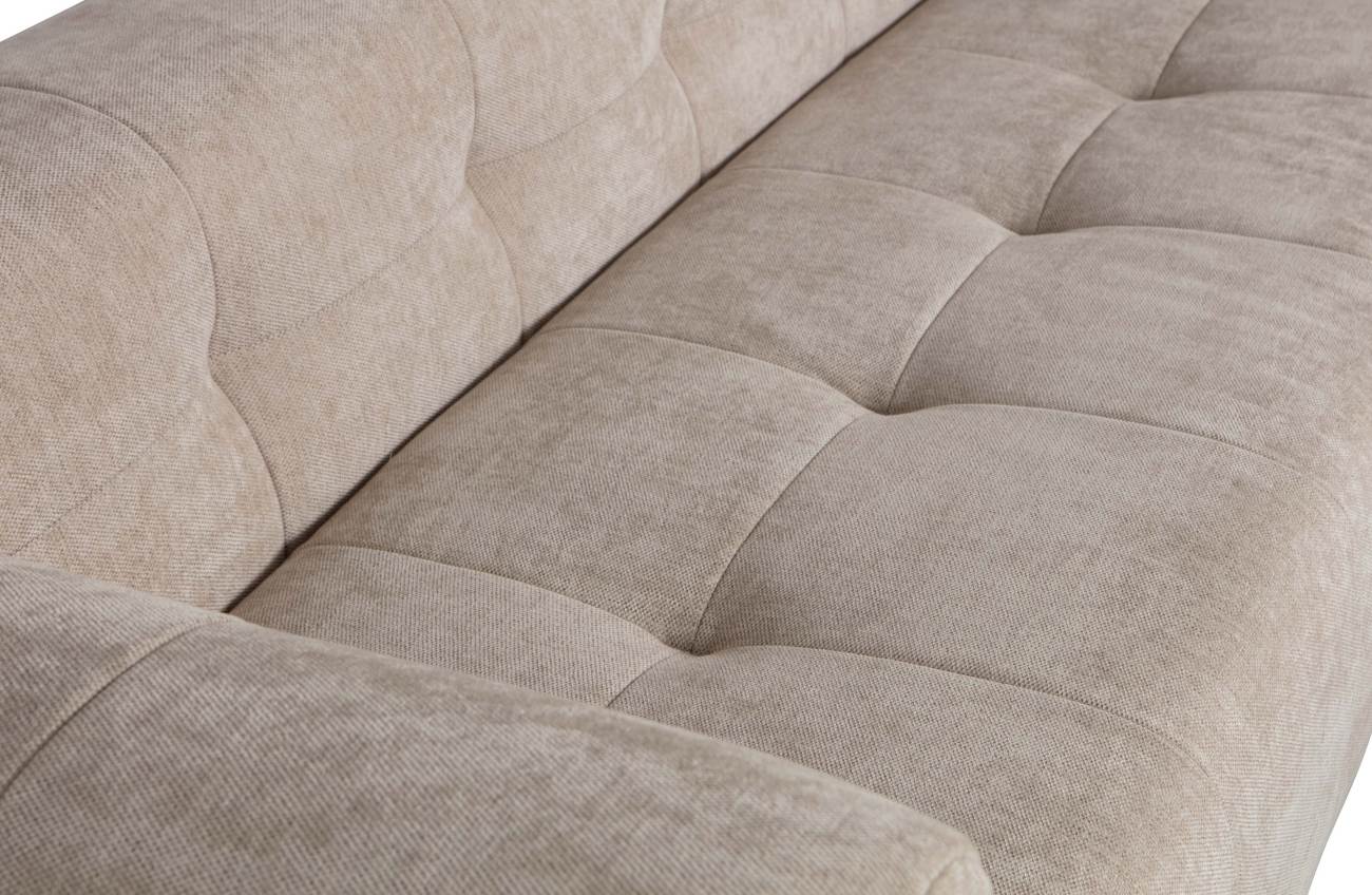 Ecksofa Grid aus Chenille-Gewebe Rechts, Beige