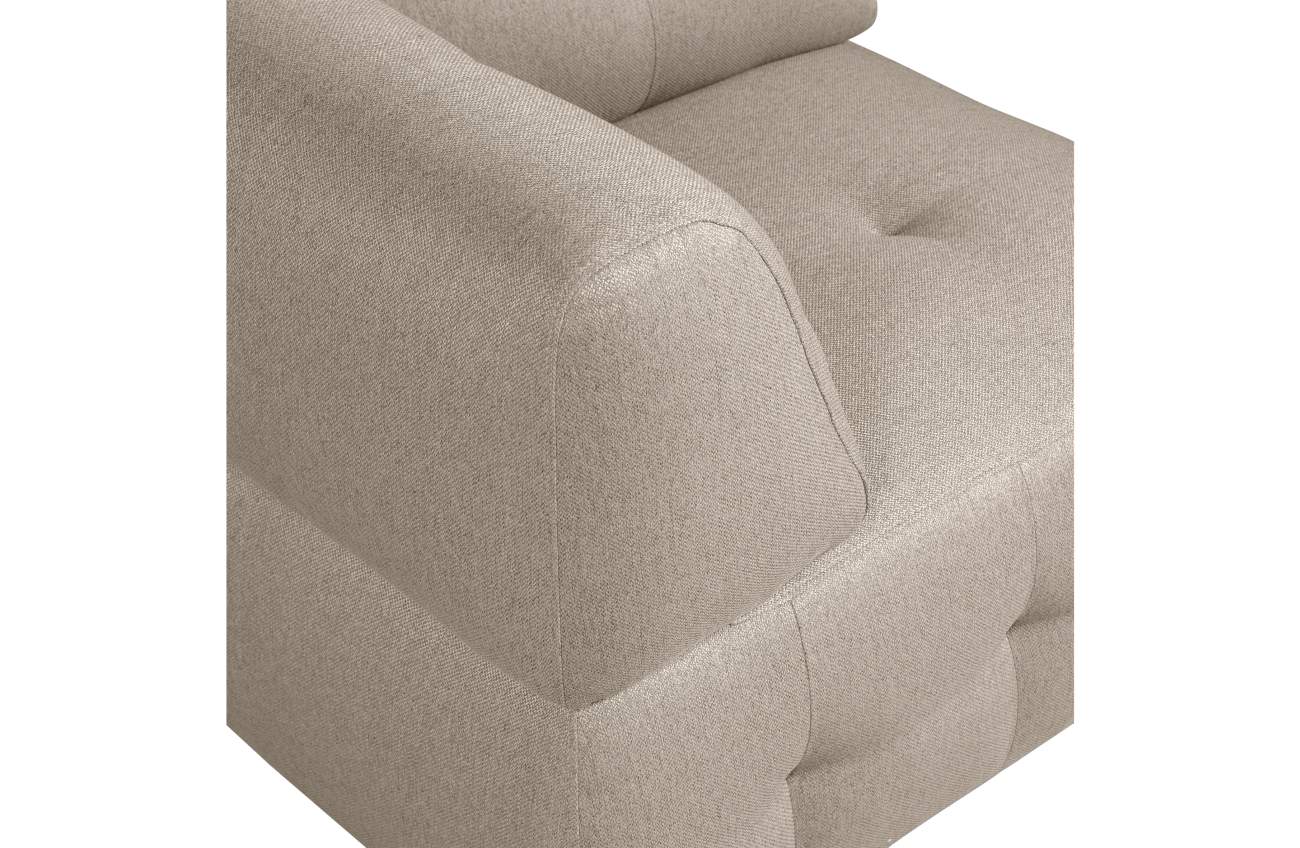 Modulsofa Louis Eck-Element aus gewebten Stoff, Creme