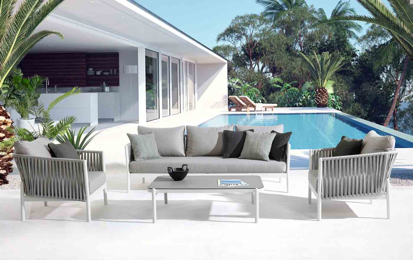 Couchtisch Florencia aus Aluminium, Weiß