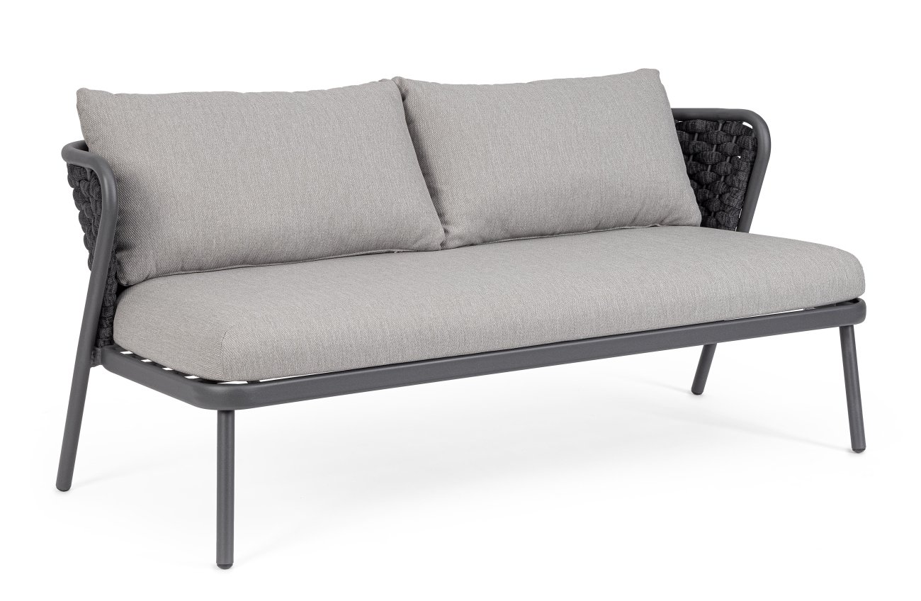 Gartensofa Harlow aus Aluminium, Anthrazit