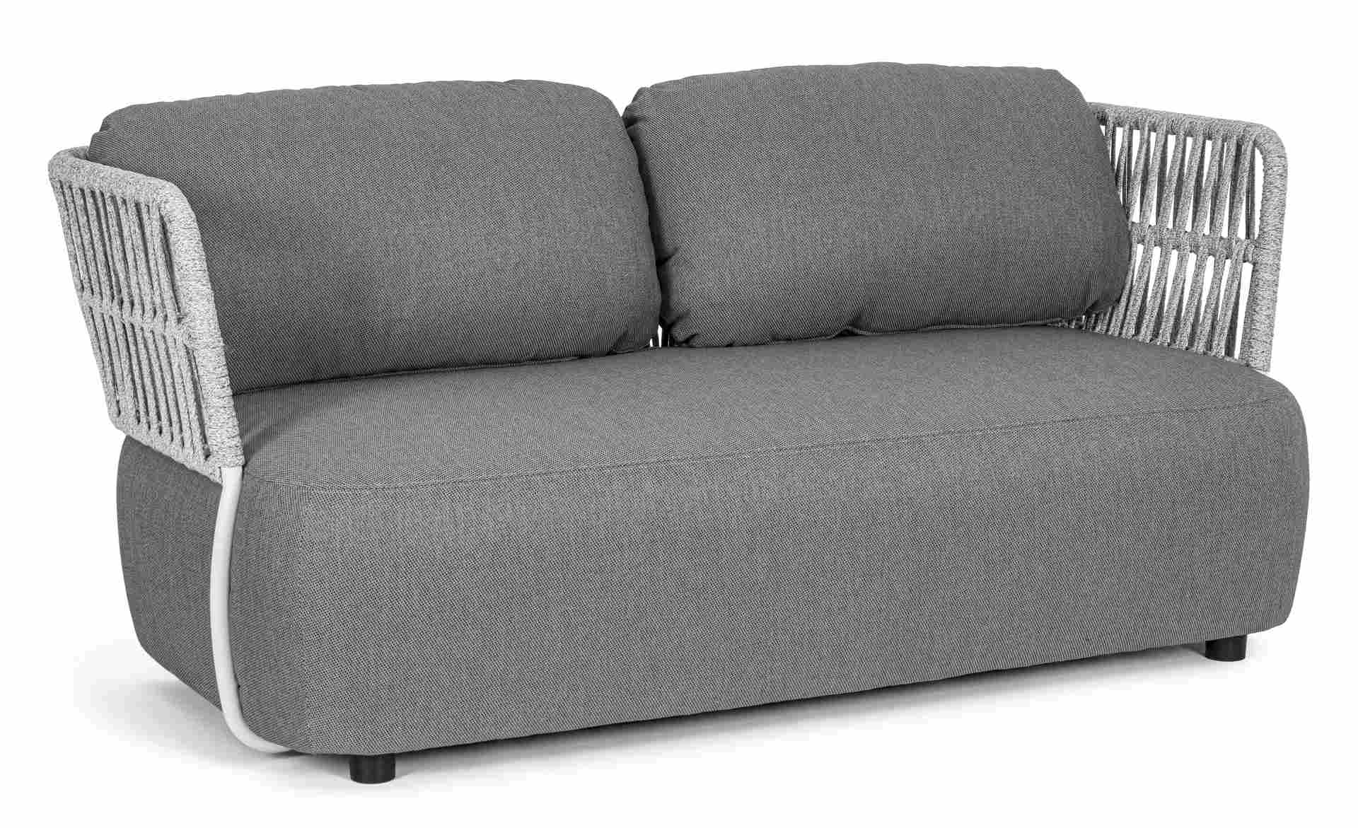 Sofa Palmer aus Aluminium, Grau