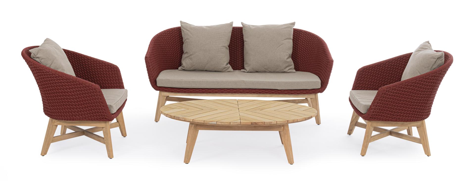11 Sitzer Sofa Coachella mit Kissen, Rot