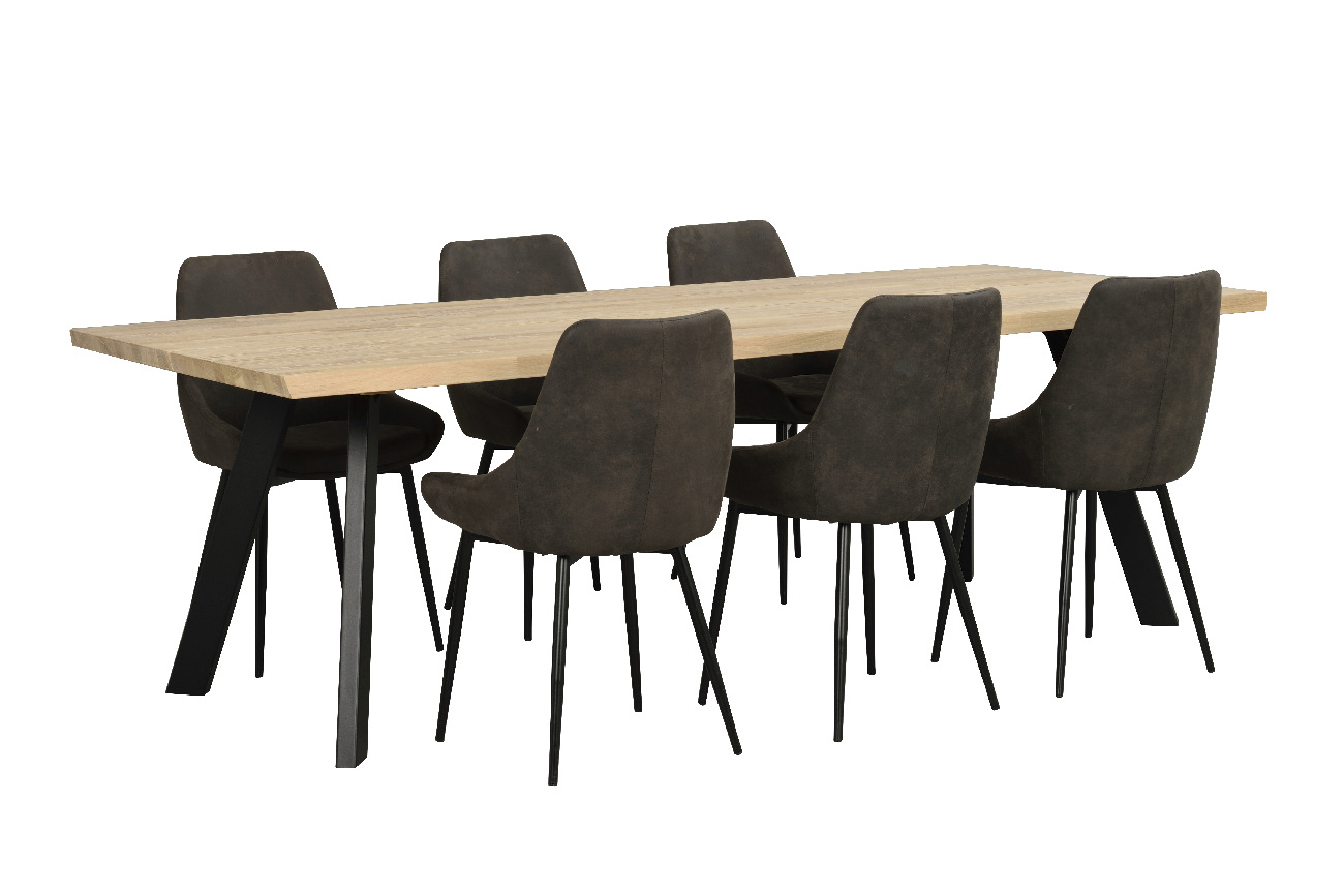 Esstisch Fred 240x100cm, Eiche Weiß pigmentiert