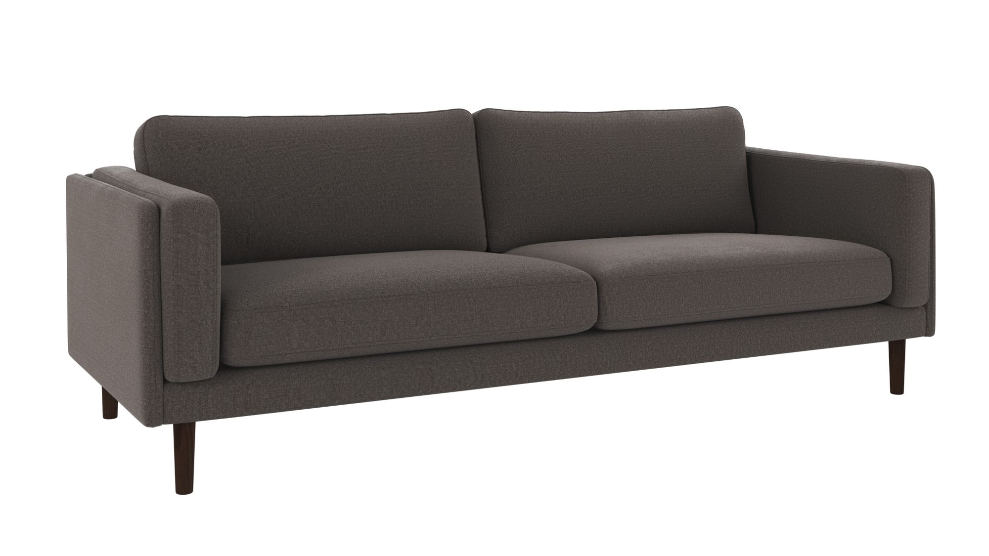 Sofa Braden 3-Sitzer, Beine Braun, Bezug Rita Dunkelgrau