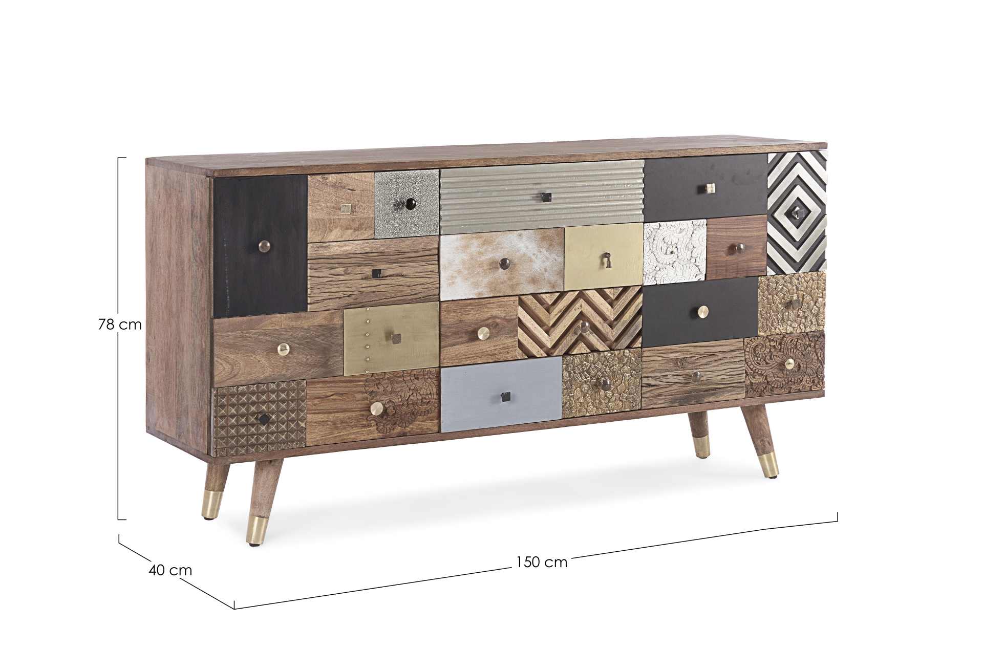 Sideboard Dhaval aus Mangoholz, 150 cm