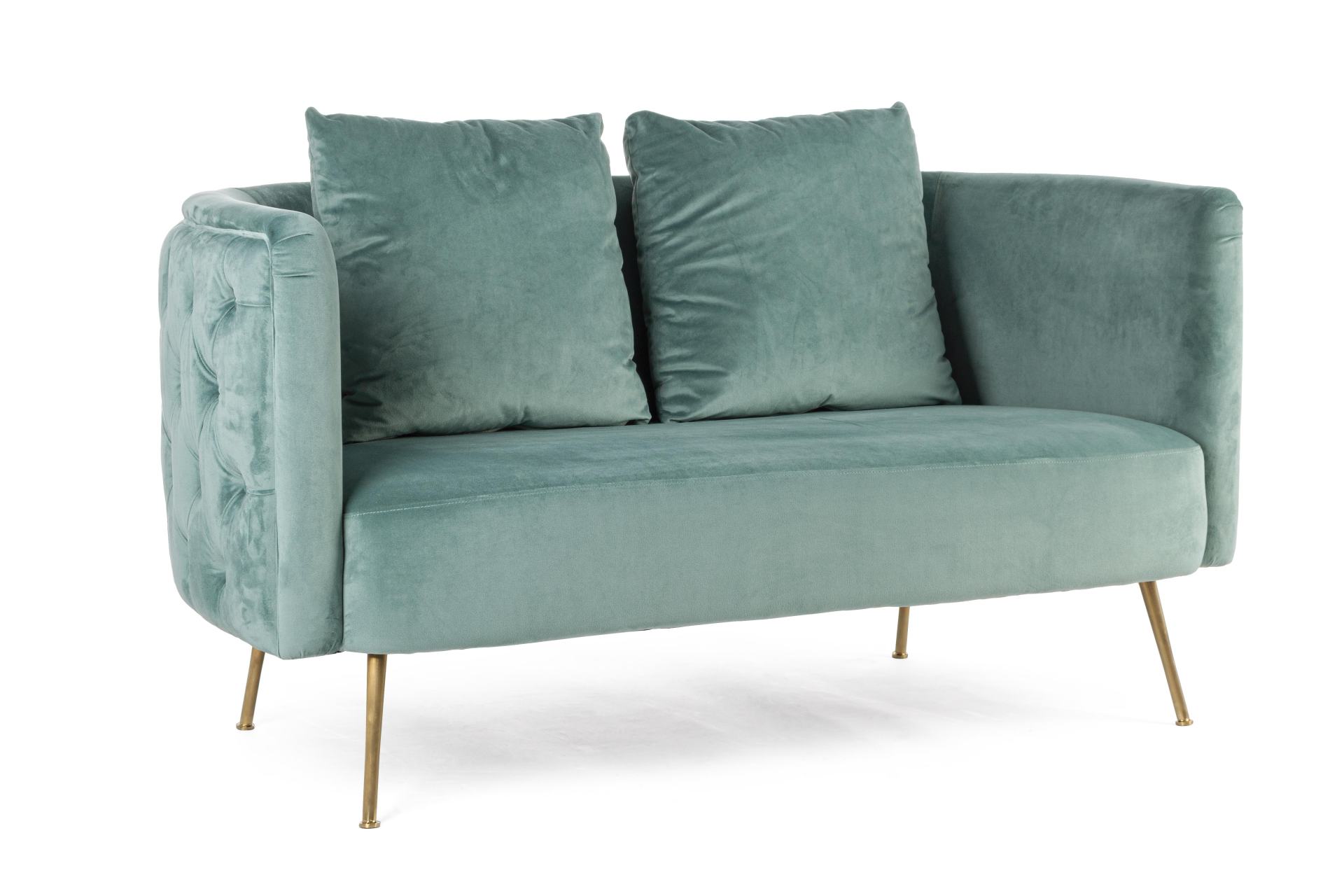 2-Sitzer Sofa Tenbury in Samt-Optik, Türkis