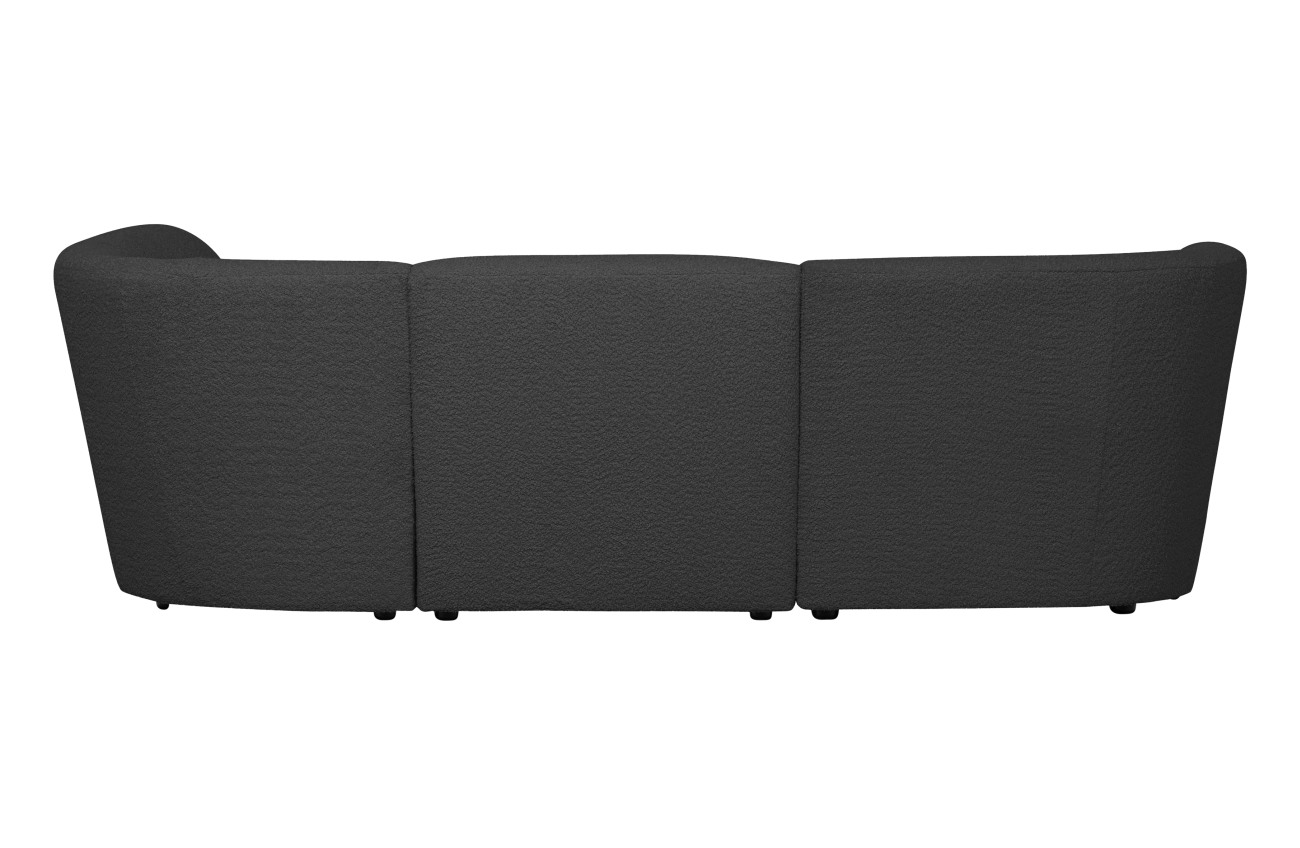 Ecksofa Coco aus Boucle-Stoff Rechts, Dunkelgrau