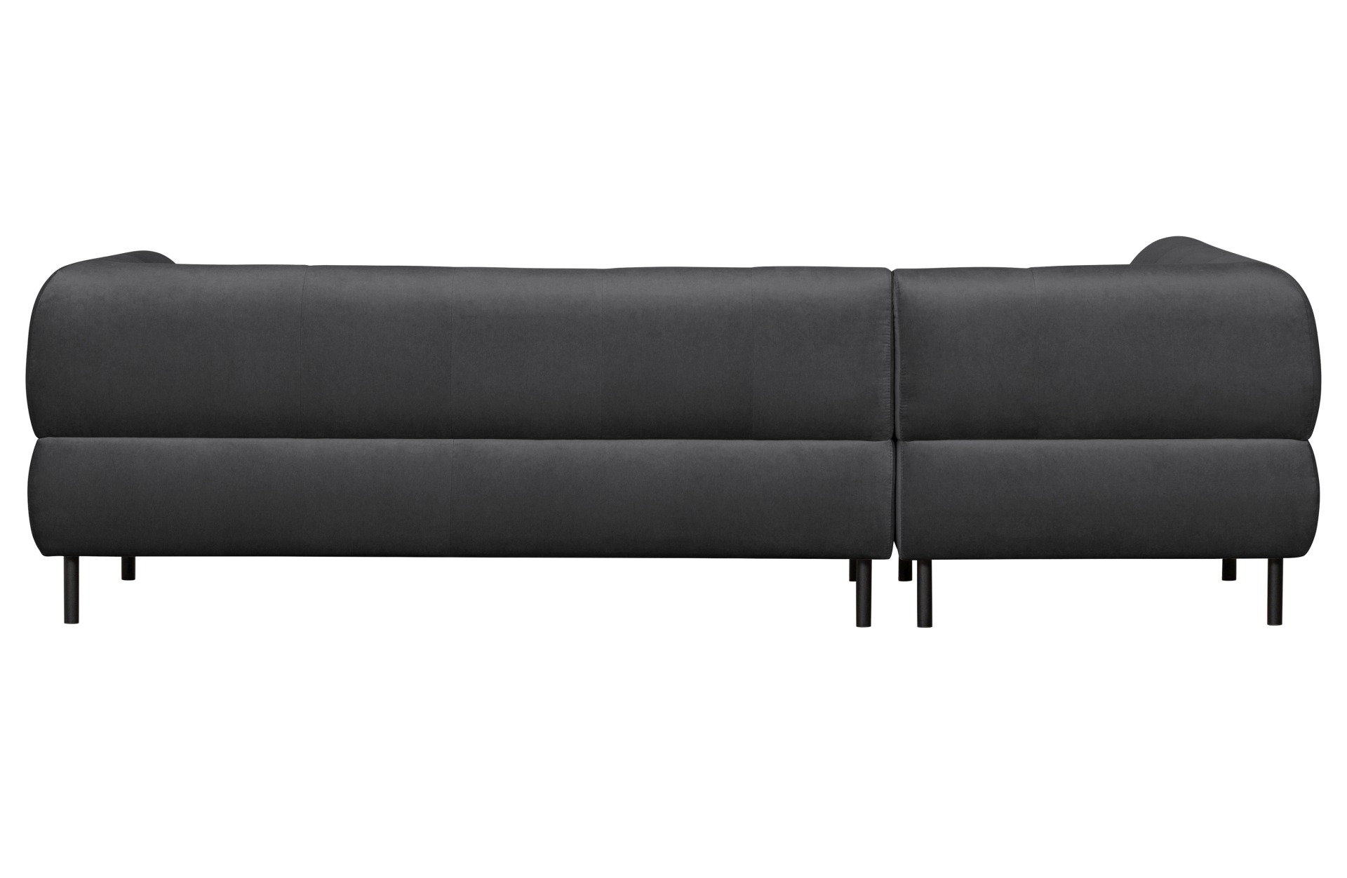 Ecksofa Lloyd mit Samtbezug, Links, Schwarz