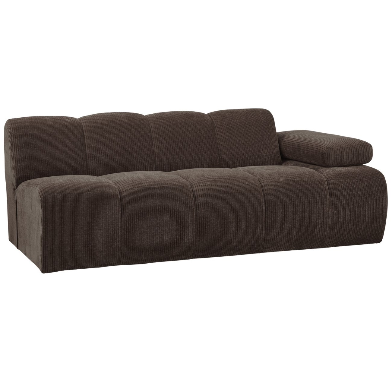 Modulsofa Mojo Flachcord 2er Arm-Rechts, Braun