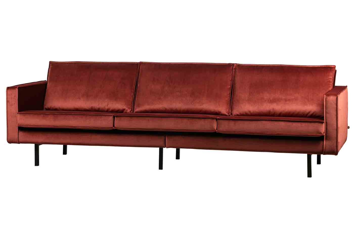 Rodeo Sofa 3-Sitzer Samt, Rot