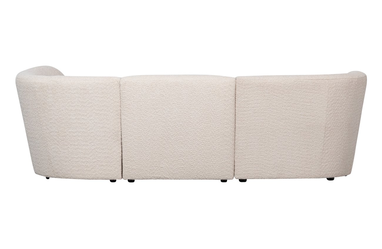 Ecksofa Coco aus Boucle-Stoff Rechts, Creme