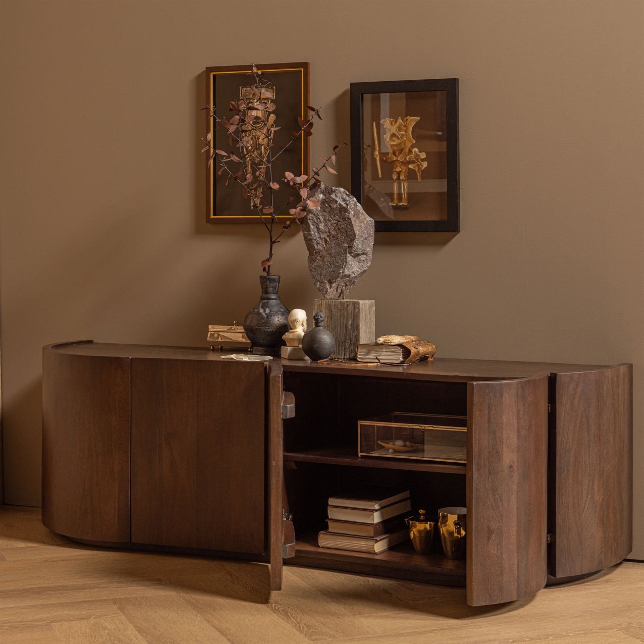 Sideboard Sense aus Mangoholz 160 cm, Braun