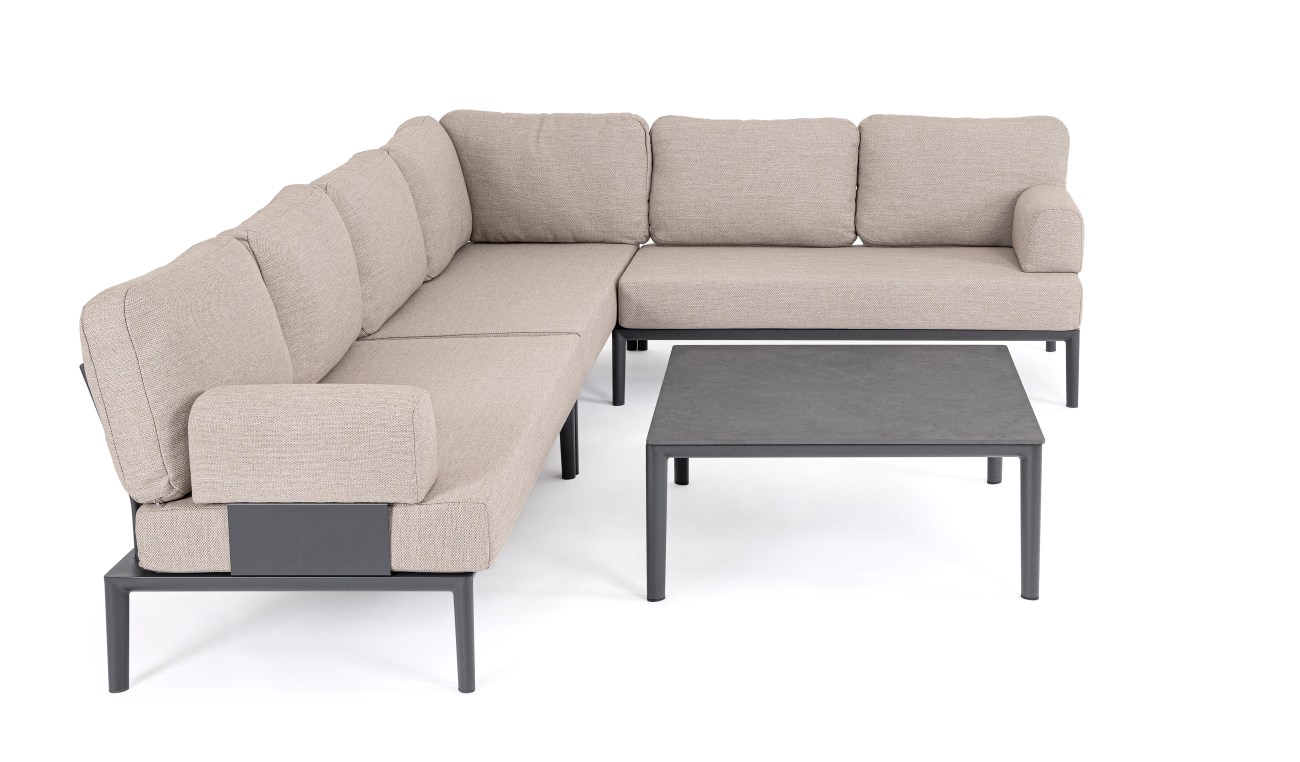 Gartencouchtisch Gerald aus Aluminium 90x90 cm, Anthrazit