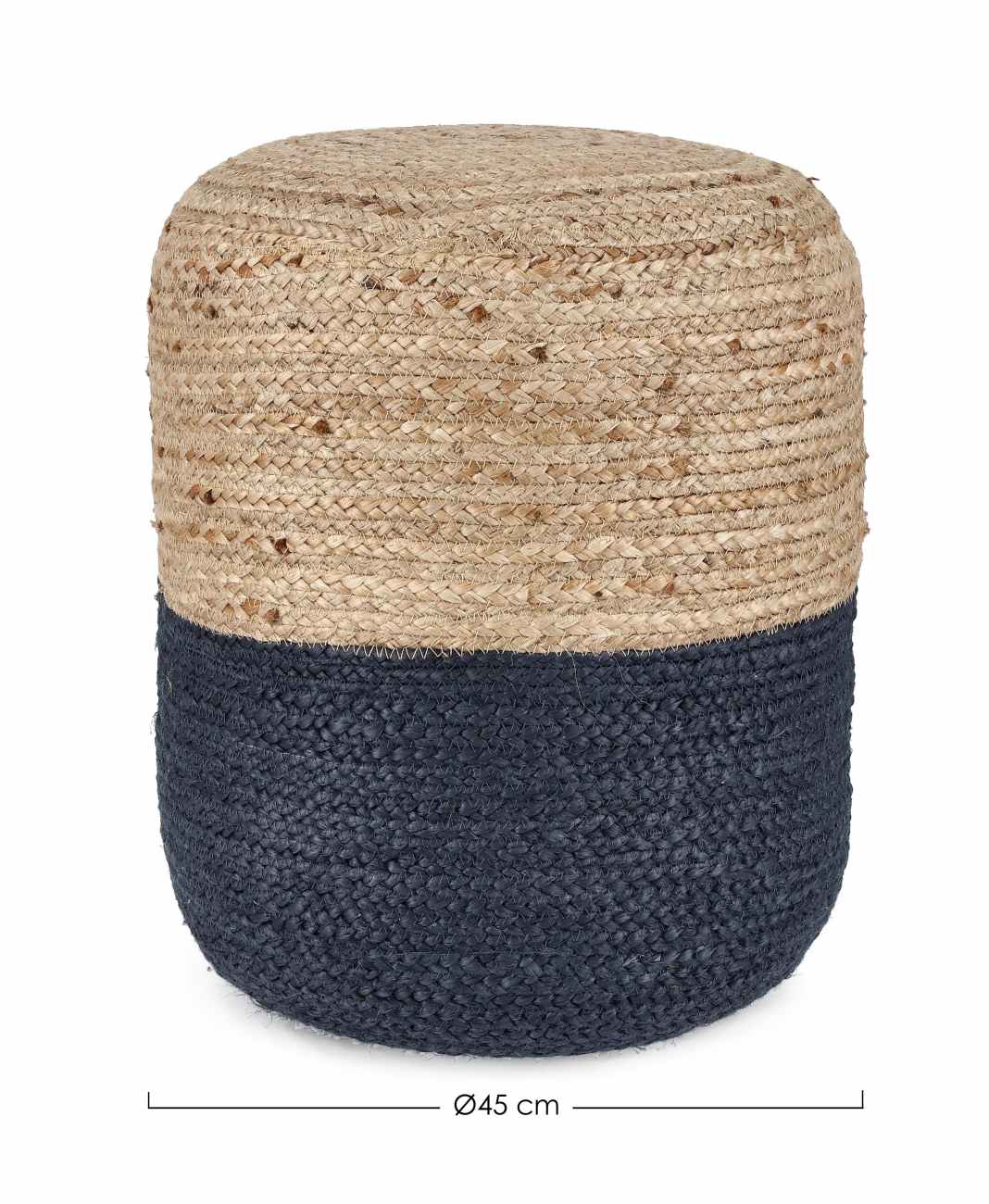 Pouf Jalala aus Jute, Blau