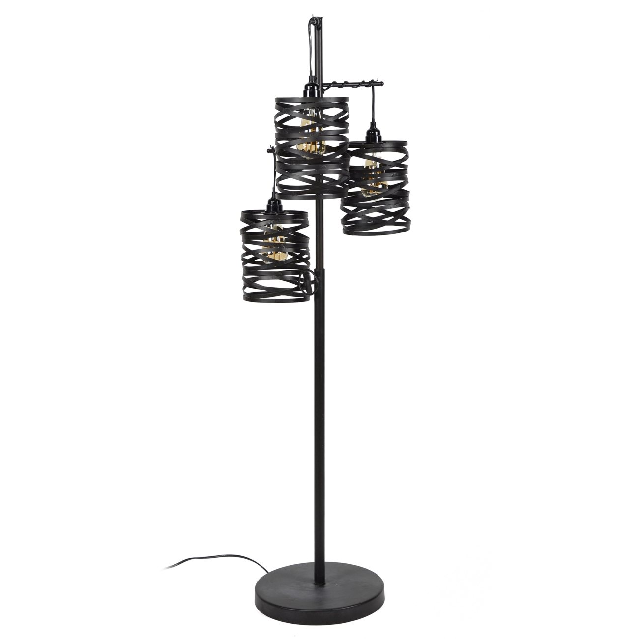 Stehleuchte Spiralo, 3-flammig - Metall Schiefergrau, Ø 16 cm, LED