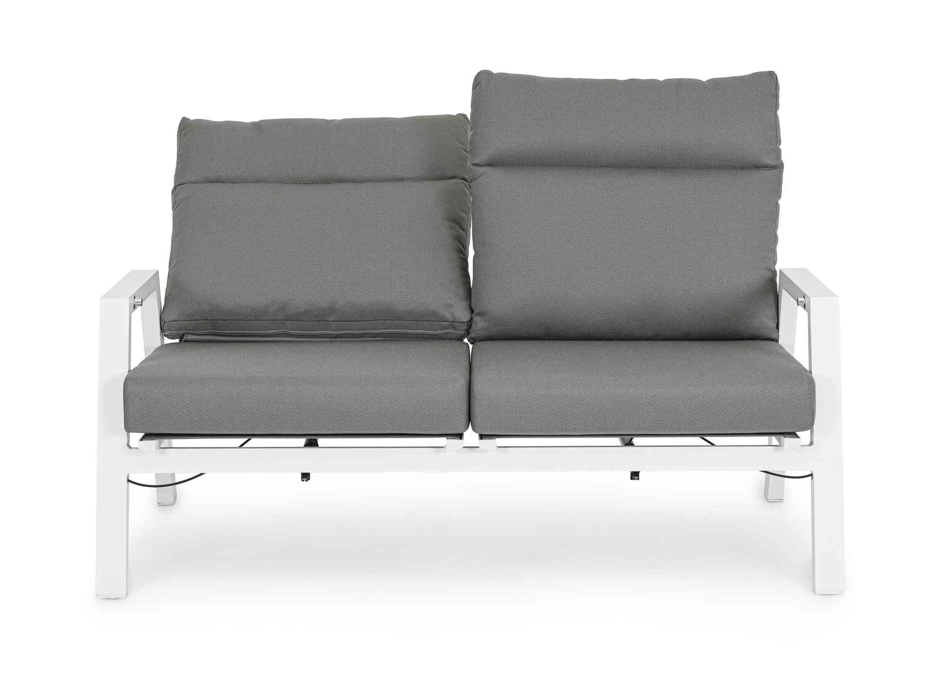 Gartensofa Kledi aus Aluminium, Weiß