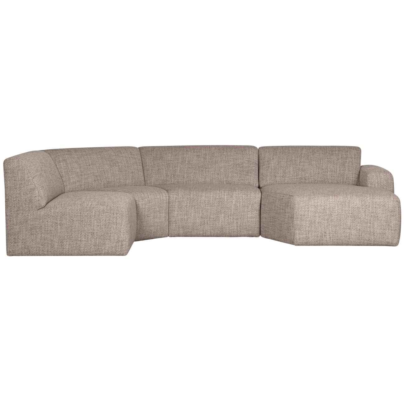 Sofa Avelon U-Form aus Melange-Stoff, Braun