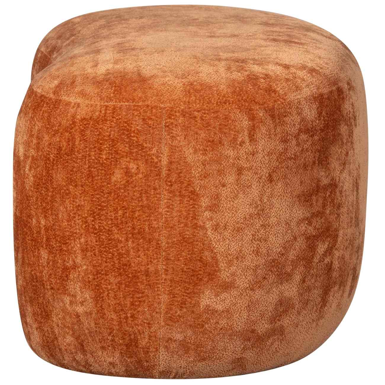 Hocker Popular aus Chenille-Stoff, Orange