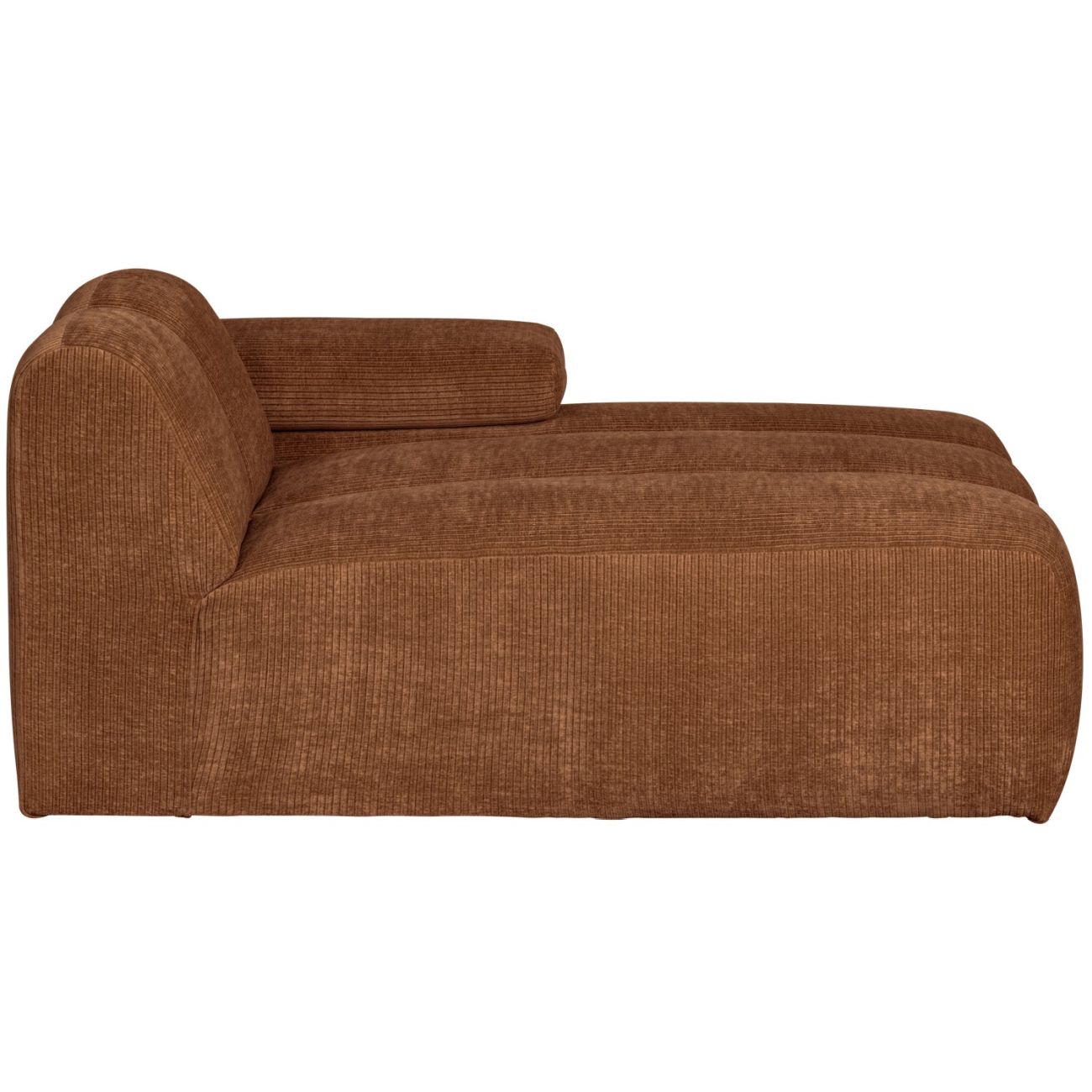 Modulsofa Mojo Flachcord Chaiselongue-Rechts, Rostbraun