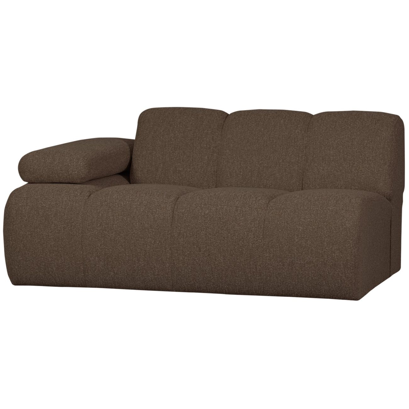 Modulsofa Mojo Boucle 1,5er Arm-Links, Braun