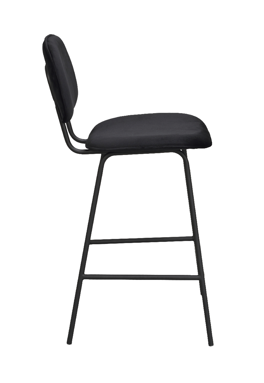 Barhocker Bryan, Samt Schwarz