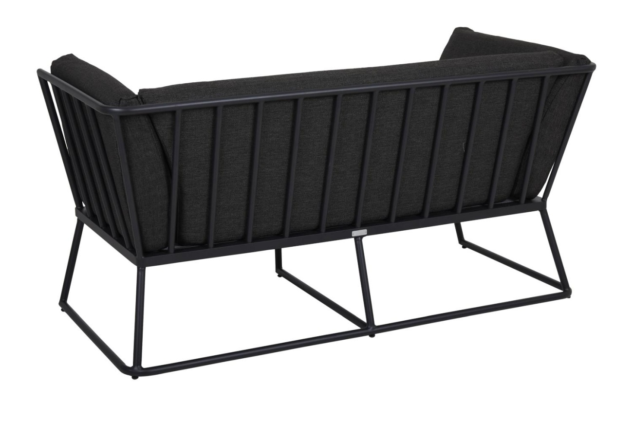 Gartensofa Vence mit Kissen 2-Sitzer, Schwarz