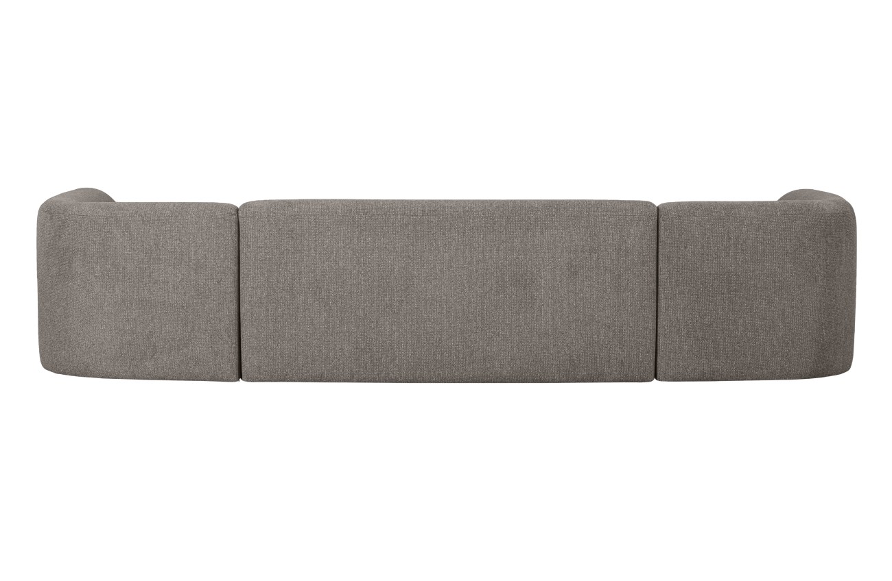 Sofa Sloping U-Form aus Melange-Stoff, Grau