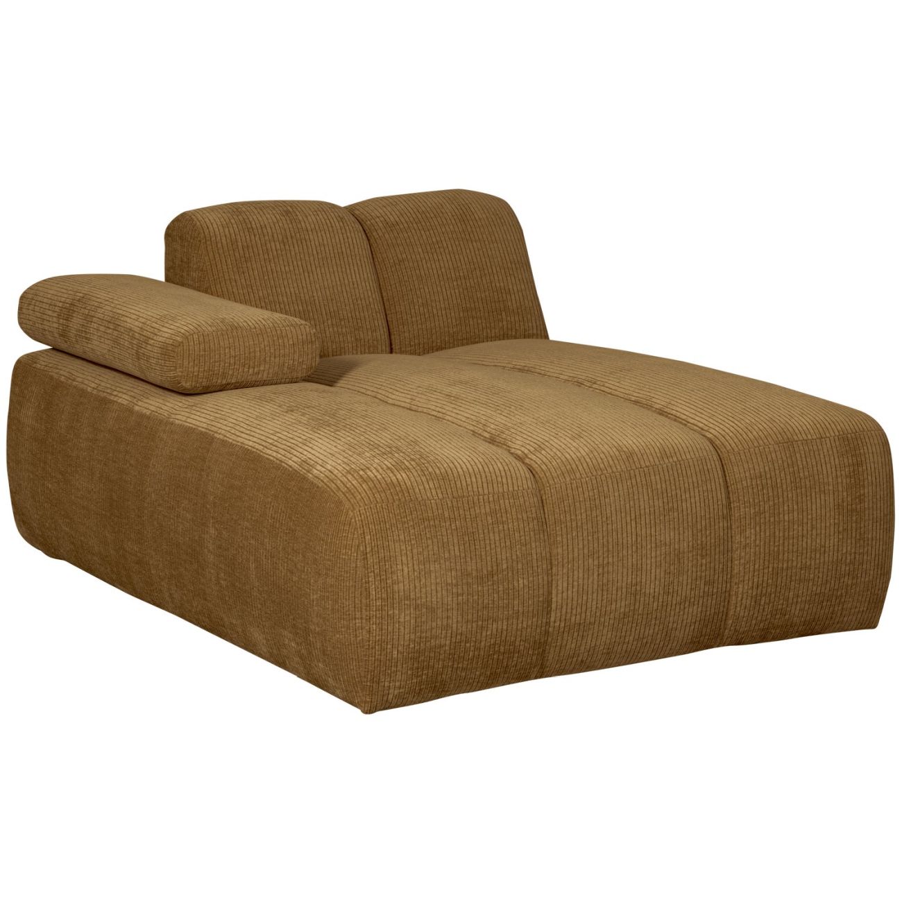 Modulsofa Mojo Flachcord Chaiselongue-Links, Honiggelb